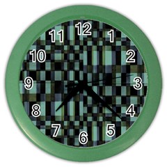 Dark Geometric Pattern Design Color Wall Clock by dflcprintsclothing