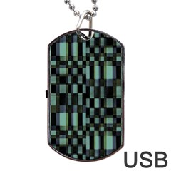 Dark Geometric Pattern Design Dog Tag Usb Flash (one Side) by dflcprintsclothing