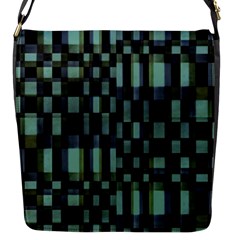 Dark Geometric Pattern Design Flap Closure Messenger Bag (s) by dflcprintsclothing