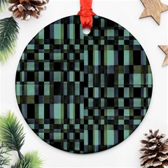 Dark Geometric Pattern Design Ornament (round)