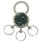 Dark Geometric Pattern Design 3-Ring Key Chain Front