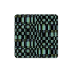 Dark Geometric Pattern Design Square Magnet by dflcprintsclothing