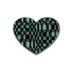 Dark Geometric Pattern Design Rubber Coaster (heart)  by dflcprintsclothing