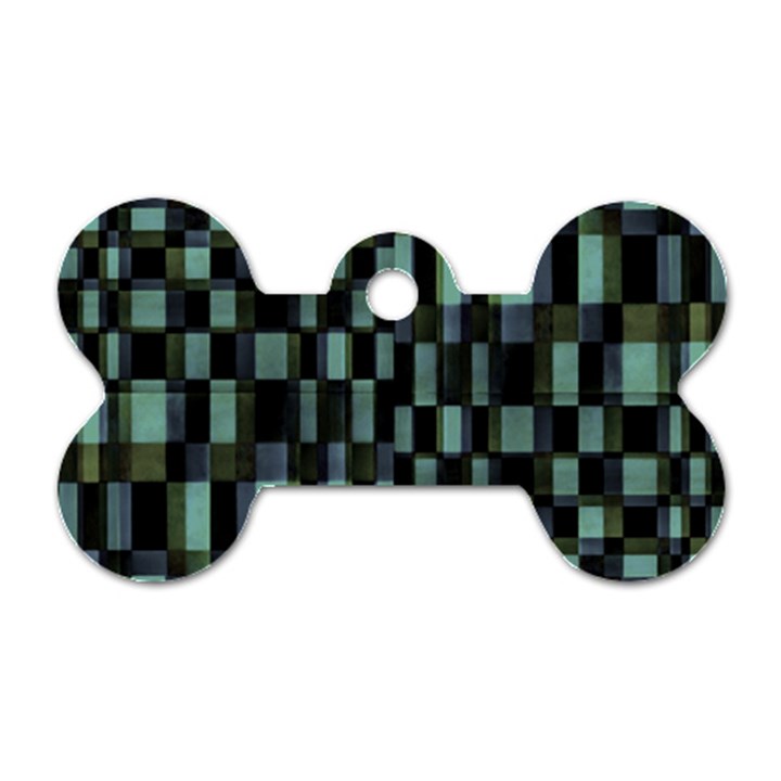 Dark Geometric Pattern Design Dog Tag Bone (One Side)