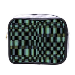 Dark Geometric Pattern Design Mini Toiletries Bag (one Side)