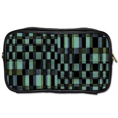 Dark Geometric Pattern Design Toiletries Bag (two Sides)