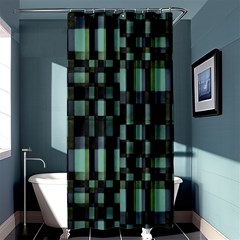 Dark Geometric Pattern Design Shower Curtain 36  X 72  (stall) 