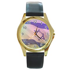 Israel Round Gold Metal Watch by AwesomeFlags