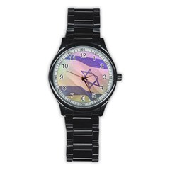 Israel Stainless Steel Round Watch by AwesomeFlags