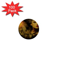 Surreal Steampunk Queen From Fonebook 1  Mini Buttons (100 Pack) 