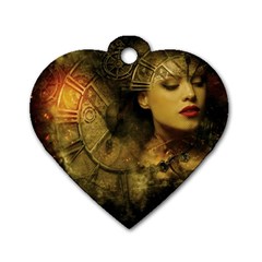 Surreal Steampunk Queen From Fonebook Dog Tag Heart (one Side)