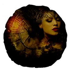 Surreal Steampunk Queen From Fonebook Large 18  Premium Flano Round Cushions by 2853937