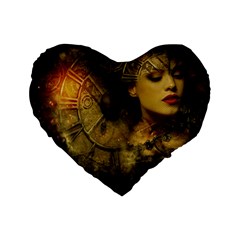 Surreal Steampunk Queen From Fonebook Standard 16  Premium Flano Heart Shape Cushions by 2853937