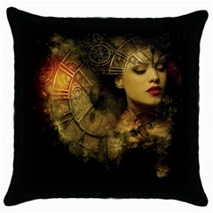 Surreal Steampunk Queen From Fonebook Throw Pillow Case (black)