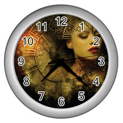 Surreal Steampunk Queen From Fonebook Wall Clock (silver)