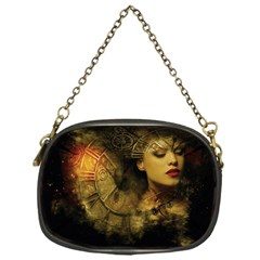 Surreal Steampunk Queen From Fonebook Chain Purse (one Side)