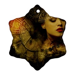 Surreal Steampunk Queen From Fonebook Snowflake Ornament (two Sides)