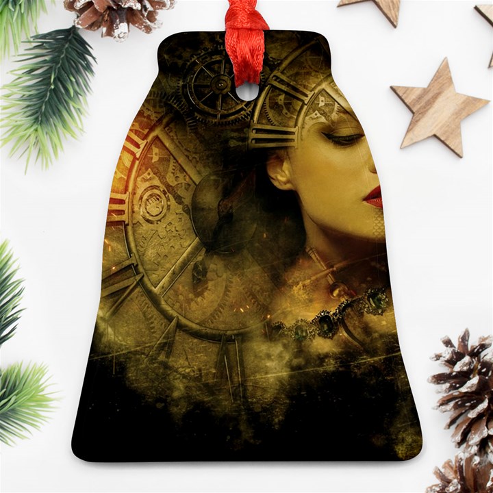 Surreal Steampunk Queen From Fonebook Bell Ornament (Two Sides)