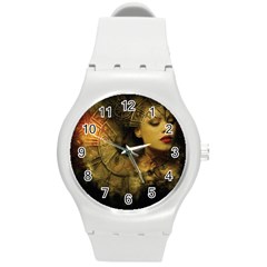 Surreal Steampunk Queen From Fonebook Round Plastic Sport Watch (m) by 2853937