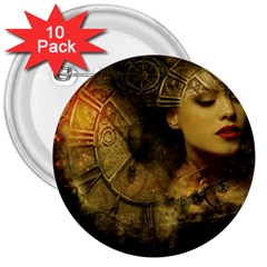 Surreal Steampunk Queen From Fonebook 3  Buttons (10 Pack)  by 2853937