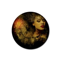 Surreal Steampunk Queen From Fonebook Rubber Coaster (round) 