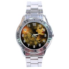 Surreal Steampunk Queen From Fonebook Stainless Steel Analogue Watch