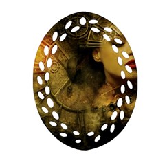 Surreal Steampunk Queen From Fonebook Ornament (oval Filigree)