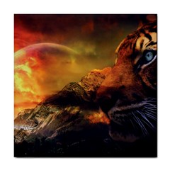 Tiger King In A Fantastic Landscape From Fonebook Tile Coaster