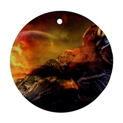 Tiger King In A Fantastic Landscape From Fonebook Ornament (round) by 2853937