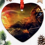 Tiger King In A Fantastic Landscape From Fonebook Ornament (Heart) Front