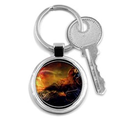 Tiger King In A Fantastic Landscape From Fonebook Key Chain (Round)