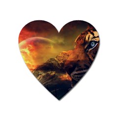 Tiger King In A Fantastic Landscape From Fonebook Heart Magnet by 2853937