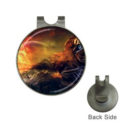 Tiger King In A Fantastic Landscape From Fonebook Hat Clips with Golf Markers