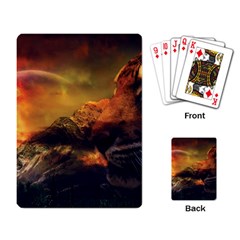 Tiger King In A Fantastic Landscape From Fonebook Playing Cards Single Design (Rectangle)