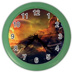 Tiger King In A Fantastic Landscape From Fonebook Color Wall Clock by 2853937