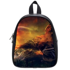 Tiger King In A Fantastic Landscape From Fonebook School Bag (Small)