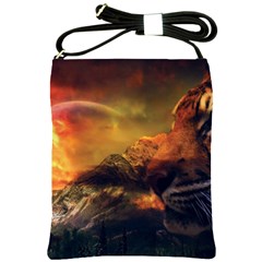 Tiger King In A Fantastic Landscape From Fonebook Shoulder Sling Bag