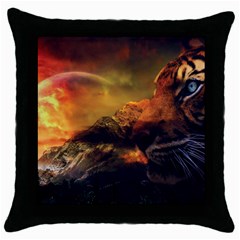 Tiger King In A Fantastic Landscape From Fonebook Throw Pillow Case (black) by 2853937