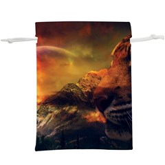 Tiger King In A Fantastic Landscape From Fonebook  Lightweight Drawstring Pouch (xl) by 2853937