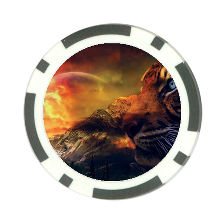 Tiger King In A Fantastic Landscape From Fonebook Poker Chip Card Guard