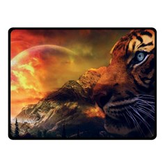 Tiger King In A Fantastic Landscape From Fonebook Fleece Blanket (small) by 2853937