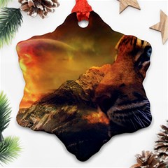 Tiger King In A Fantastic Landscape From Fonebook Ornament (snowflake) by 2853937