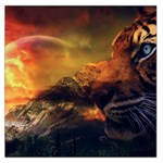 Tiger King In A Fantastic Landscape From Fonebook Large Satin Scarf (Square) Front