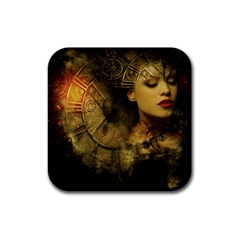 Surreal Steampunk Queen From Fonebook Rubber Coaster (square)  by 2853937