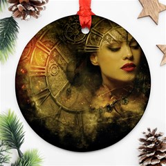 Surreal Steampunk Queen From Fonebook Round Ornament (two Sides) by 2853937