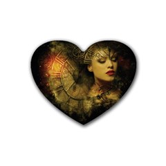 Surreal Steampunk Queen From Fonebook Rubber Coaster (heart)  by 2853937