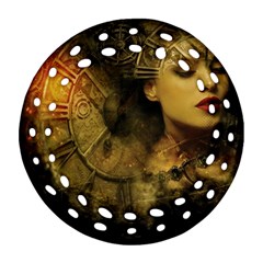 Surreal Steampunk Queen From Fonebook Round Filigree Ornament (two Sides) by 2853937