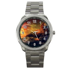 Tiger King In A Fantastic Landscape From Fonebook Sport Metal Watch by 2853937