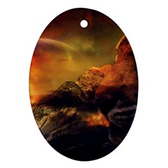 Tiger King In A Fantastic Landscape From Fonebook Oval Ornament (two Sides) by 2853937