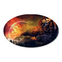 Tiger King In A Fantastic Landscape From Fonebook Oval Magnet by 2853937